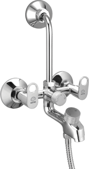 MAYUR ÖCICH Brass 3-In-1 Wall Mixer Tap For Bathroom With Overhead & Hand Shower Arrangement | Chrome Finish | Hot & Cold Water Mixer | 10-Year Warranty