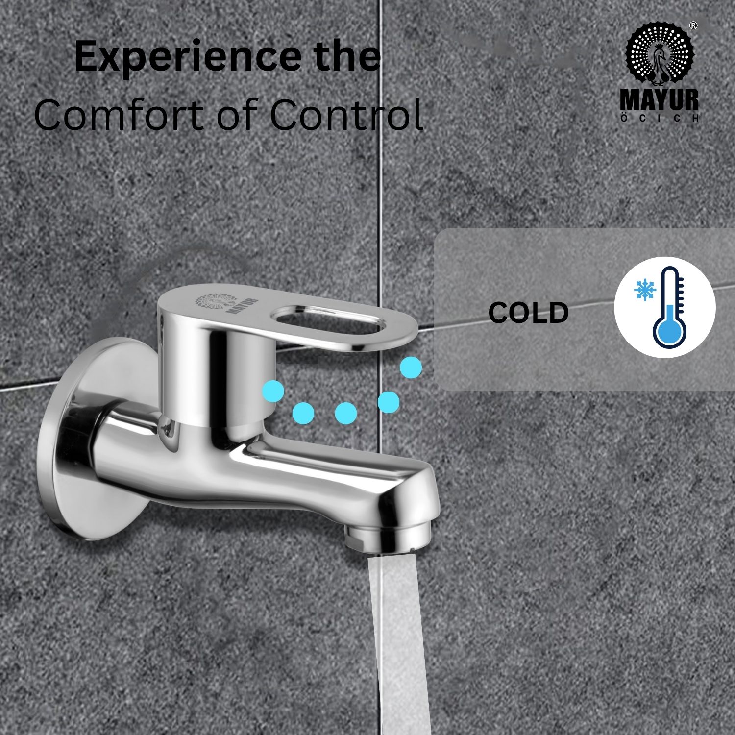 MAYUR ÖCICH Brass Chrome Finish Wall Mounted Short Body Cock Bib Faucet Tap For Kitchen, Sink, Bathrooms, Washing Areas, Gardens- 10 Years Warranty (MILANO-4202) - Image 3