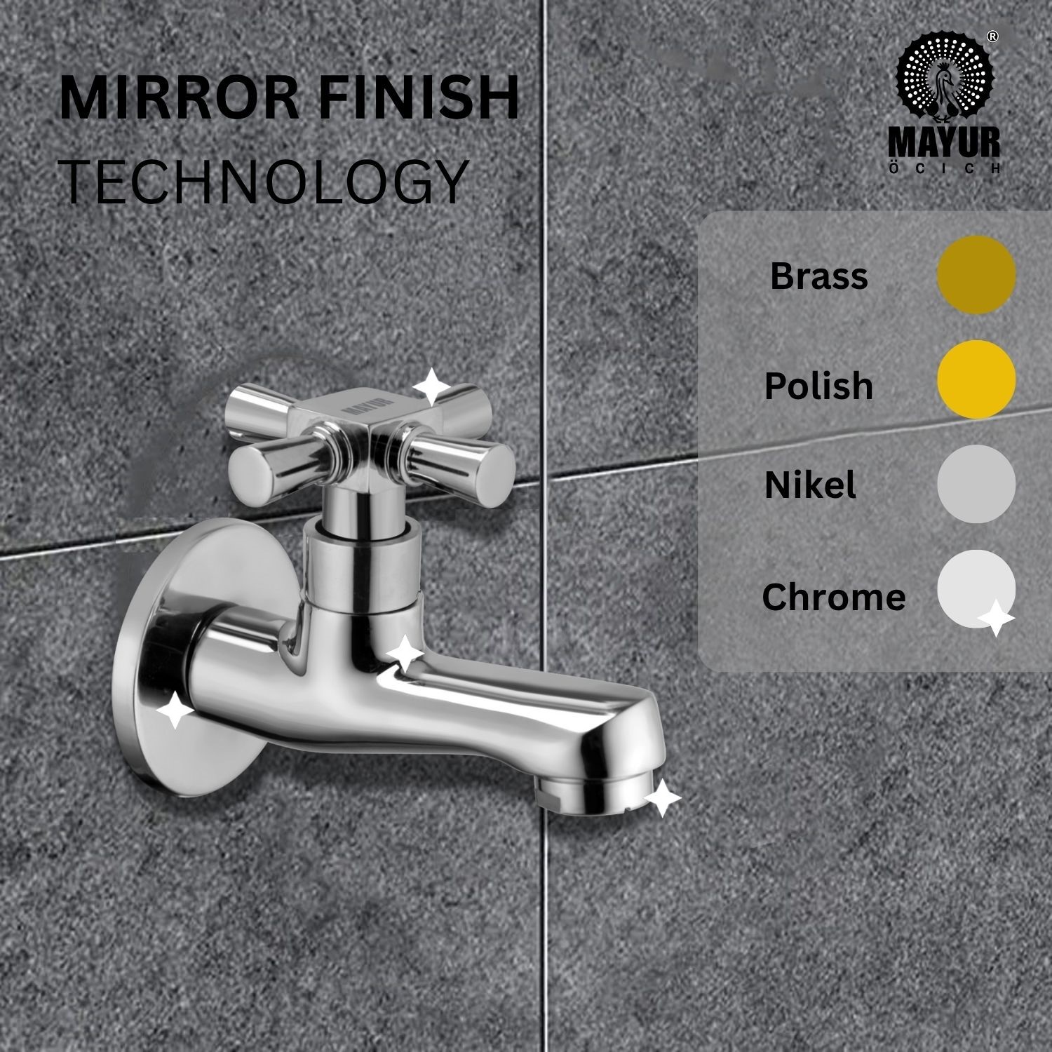 MAYUR ÖCICH Brass Chrome Finish Wall Mounted Short Body Cock Bib Faucet Tap For Kitchen, Sink, Bathrooms, Washing Areas, Gardens- 10 Years Warranty (MAESTRO-6202) - Image 4