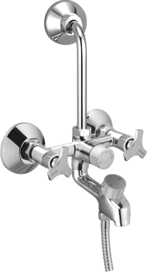 MAYUR ÖCICH Brass 3-In-1 Wall Mixer Tap For Bathroom With Overhead & Hand Shower Arrangement | Chrome Finish | Hot & Cold Water Mixer | 10-Year Warranty