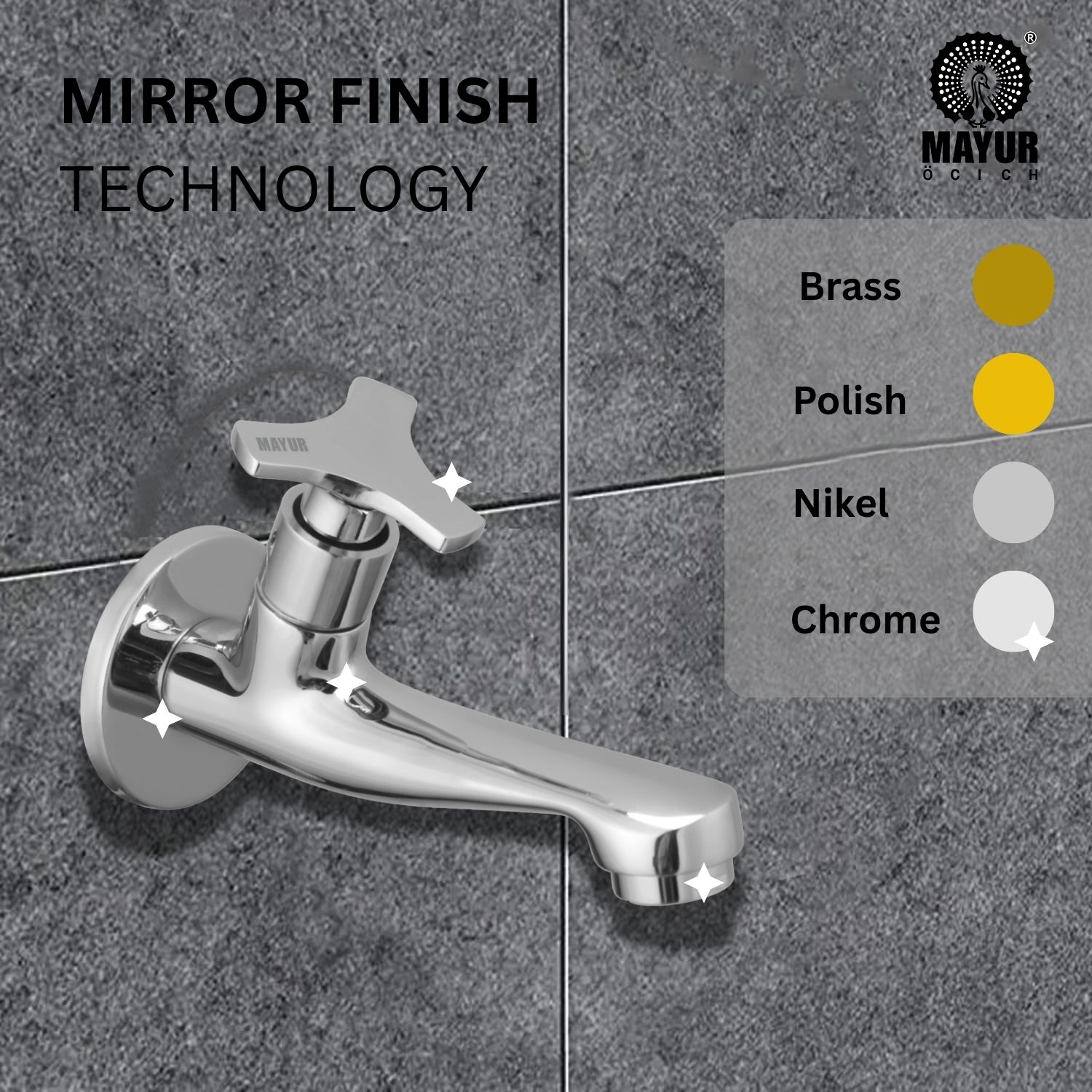 Brass Long Body Bib Tap For Bathroom And Kitchen With Wall Flange (TRIO-206) 10 Years Warranty - Image 4