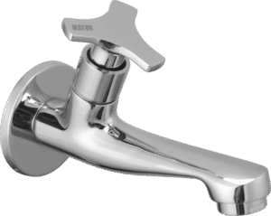 Brass Long Body Bib Tap For Bathroom And Kitchen With Wall Flange (TRIO-206) 10 Years Warranty