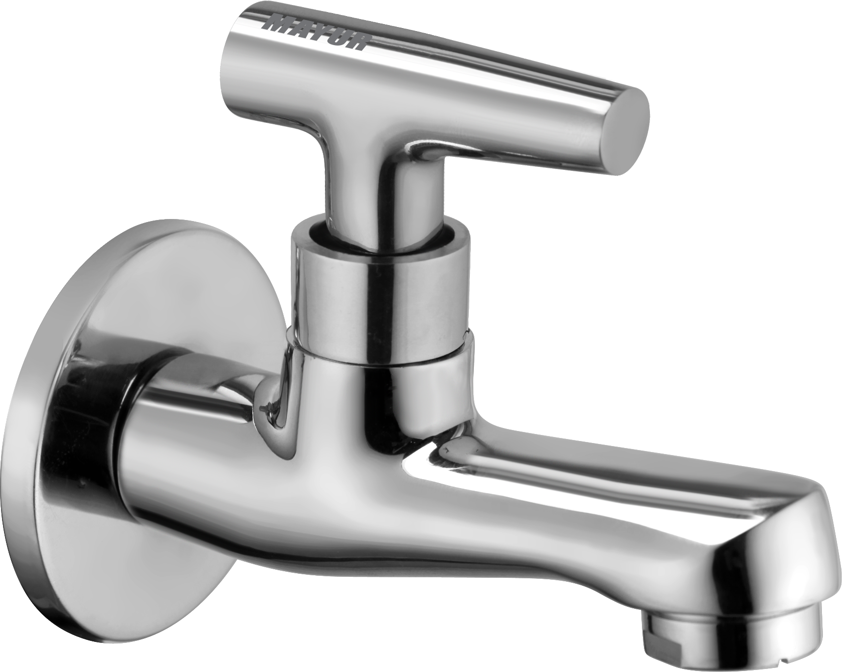 MAYUR ÖCICH Brass Chrome Finish Wall Mounted Short Body Cock Bib Faucet Tap For Kitchen, Sink, Bathrooms, Washing Areas, Gardens- 10 Years Warranty (PIPER-12202)
