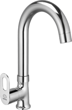 Brass Swan Neck Kitchen Sink Tap With 360 Swivel Spout (MILANO) | Chrome Finish, Cold Water Faucet, Premium Brass Construction, 10-Year Warranty