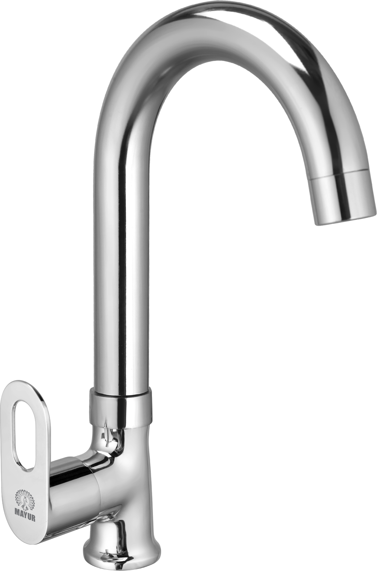 Brass Swan Neck Kitchen Sink Tap With 360 Swivel Spout (MILANO) | Chrome Finish, Cold Water Faucet, Premium Brass Construction, 10-Year Warranty