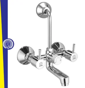MAYUR ÖCICH Brass Wall Mixer Tap For Bathroom With Overhead Shower Arrangement | Chrome Finish, Hot & Cold Water Mixer, 10-Year Warranty