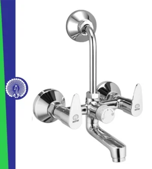 MAYUR ÖCICH Brass Wall Mixer Tap For Bathroom With Overhead Shower Arrangement | Chrome Finish, Hot & Cold Water Mixer, 10-Year Warranty