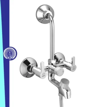 MAYUR ÖCICH Brass 3-In-1 Wall Mixer Tap For Bathroom With Overhead & Hand Shower Arrangement | Chrome Finish, Hot & Cold Water Mixer, 10-Year Warranty