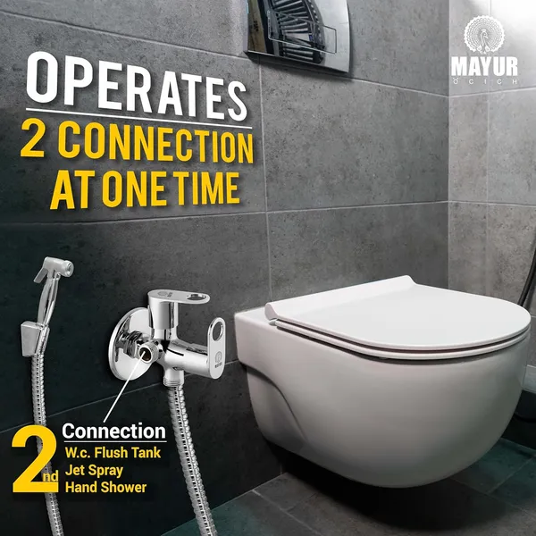 MAYUR ÖCICH Brass 2 Way Angle Valve Cock With Wall Flange For Bathroom/Kitchen (ORNIX) 10 Years Warranty - Image 4