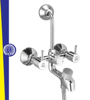 MAYUR ÖCICH Brass 3-In-1 Wall Mixer Tap For Bathroom With Overhead & Hand Shower Arrangement | Chrome Finish | Hot & Cold Water Mixer | 10-Year Warranty