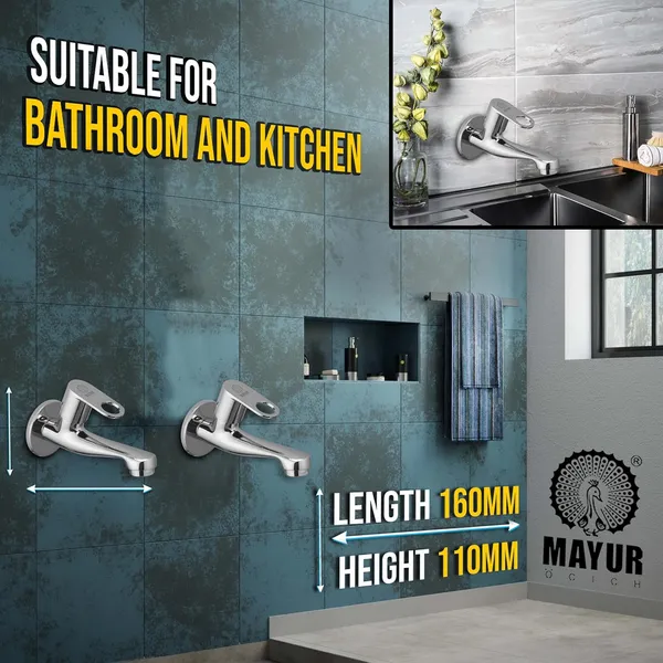 Brass Long Body Bib Tap For Bathroom And Kitchen With Wall Flange (Ornix-3206) 10 Years Warranty - Image 2