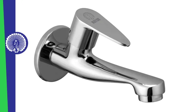 Brass Long Body Bib Tap For Bathroom And Kitchen With Wall Flange (Trendy-1206) 10 Years Warranty