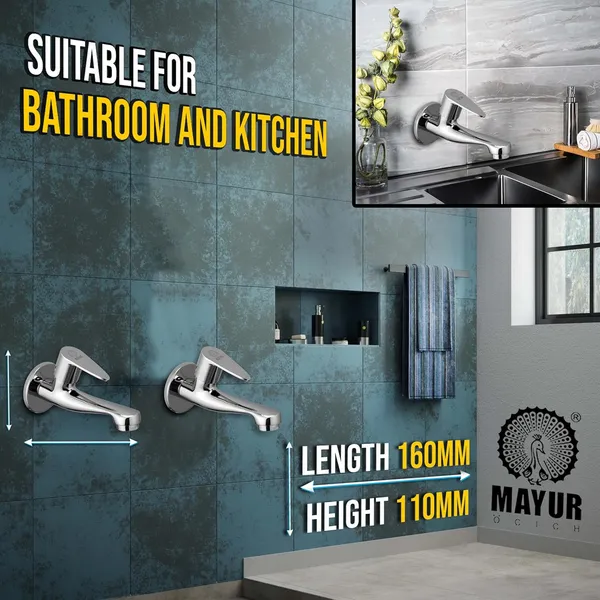 Brass Long Body Bib Tap For Bathroom And Kitchen With Wall Flange (Trendy-1206) 10 Years Warranty - Image 2