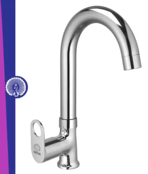 MAYUR ÖCICH Brass Swan Neck Kitchen Sink Tap With 360 Swivel Spout | Chrome Finish | Cold Water Faucet | 10-Year Warranty