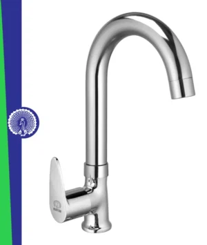 MAYUR ÖCICH Brass Swan Neck Kitchen Sink Tap With 360 Swivel Spout | Chrome Finish | Cold Water Faucet | 10-Year Warranty
