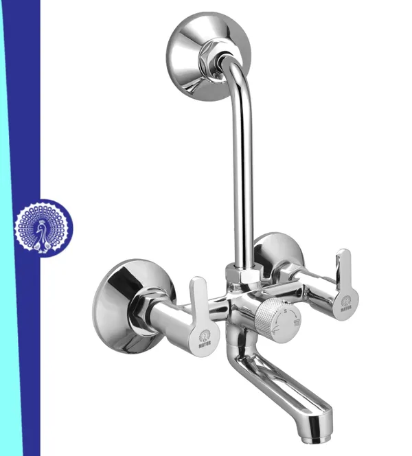MAYUR ÖCICH Brass Wall Mixer Tap For Bathroom With Overhead Shower Arrangement | Chrome Finish, Hot & Cold Water Mixer, 10-Year Warranty
