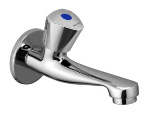 Brass Long Body Bib Tap For Bathroom And Kitchen With Wall Flange (TRI-0206) 10 Years Warranty
