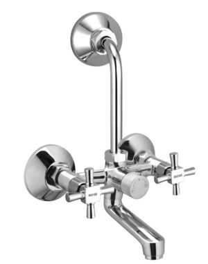 MAYUR ÖCICH Brass Wall Mixer Tap For Bathroom With Overhead Shower Arrangement | Chrome Finish, Hot & Cold Water Mixer, 10-Year Warranty