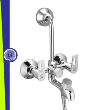 MAYUR ÖCICH Brass 3-In-1 Wall Mixer Tap For Bathroom With Overhead & Hand Shower Arrangement | Chrome Finish | Hot & Cold Water Mixer | 10-Year Warranty
