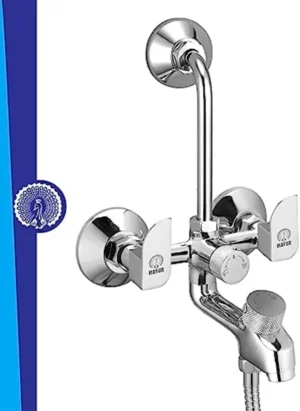 MAYUR ÖCICH Brass 3-In-1 Wall Mixer Tap For Bathroom With Overhead & Hand Shower Arrangement | Chrome Finish | Hot & Cold Water Mixer | 10-Year Warranty