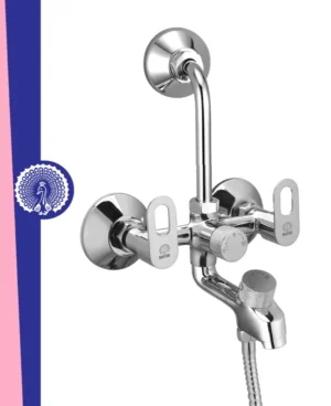 MAYUR ÖCICH Brass 3-In-1 Wall Mixer Tap For Bathroom With Overhead & Hand Shower Arrangement | Chrome Finish | Hot & Cold Water Mixer | 10-Year Warranty