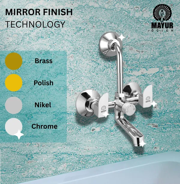 MAYUR ÖCICH Brass Wall Mixer Tap For Bathroom With Overhead Shower Arrangement | Chrome Finish, Hot & Cold Water Mixer, 10-Year Warranty - Image 4