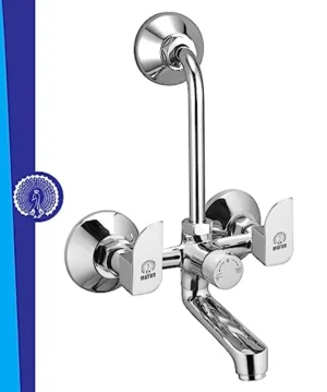 MAYUR ÖCICH Brass Wall Mixer Tap For Bathroom With Overhead Shower Arrangement | Chrome Finish, Hot & Cold Water Mixer, 10-Year Warranty