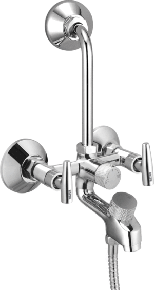 MAYUR ÖCICH Brass 3-In-1 Wall Mixer Tap For Bathroom With Overhead & Hand Shower Arrangement | Chrome Finish | Hot & Cold Water Mixer | 10-Year Warranty