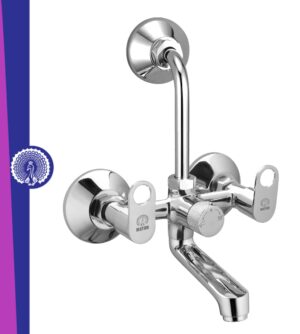 MAYUR ÖCICH Brass Wall Mixer Tap For Bathroom With Overhead Shower Arrangement | Chrome Finish, Hot & Cold Water Mixer, 10-Year Warranty (Copy)