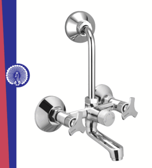 MAYUR ÖCICH Brass Wall Mixer Tap For Bathroom With Overhead Shower Arrangement | Chrome Finish, Hot & Cold Water Mixer, 10-Year Warranty