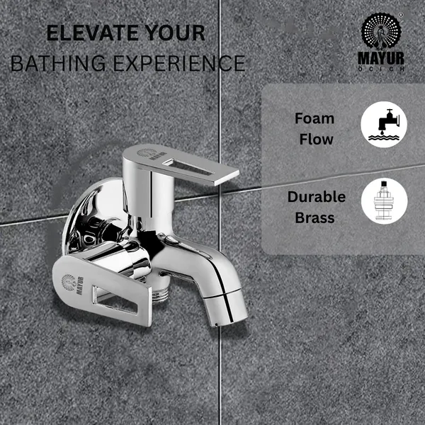 MAYUR ÖCICH Brass 2 In 1 Bib Tap For Bathroom With Wall Flange 10 Years Warranty + - Image 2