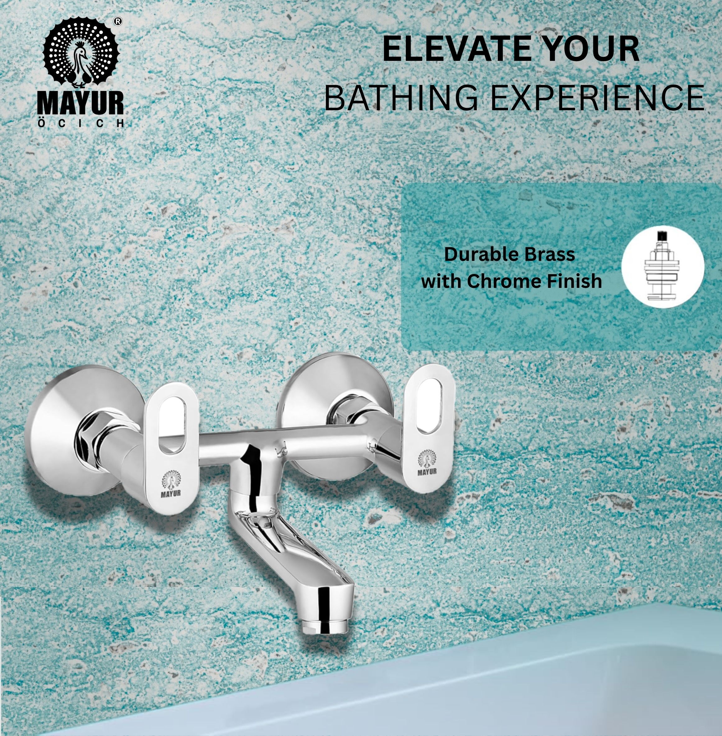 MAYUR ÖCICH Brass Non-Telephonic Wall Mixer Tap For Bathroom (MILANO) - Image 2