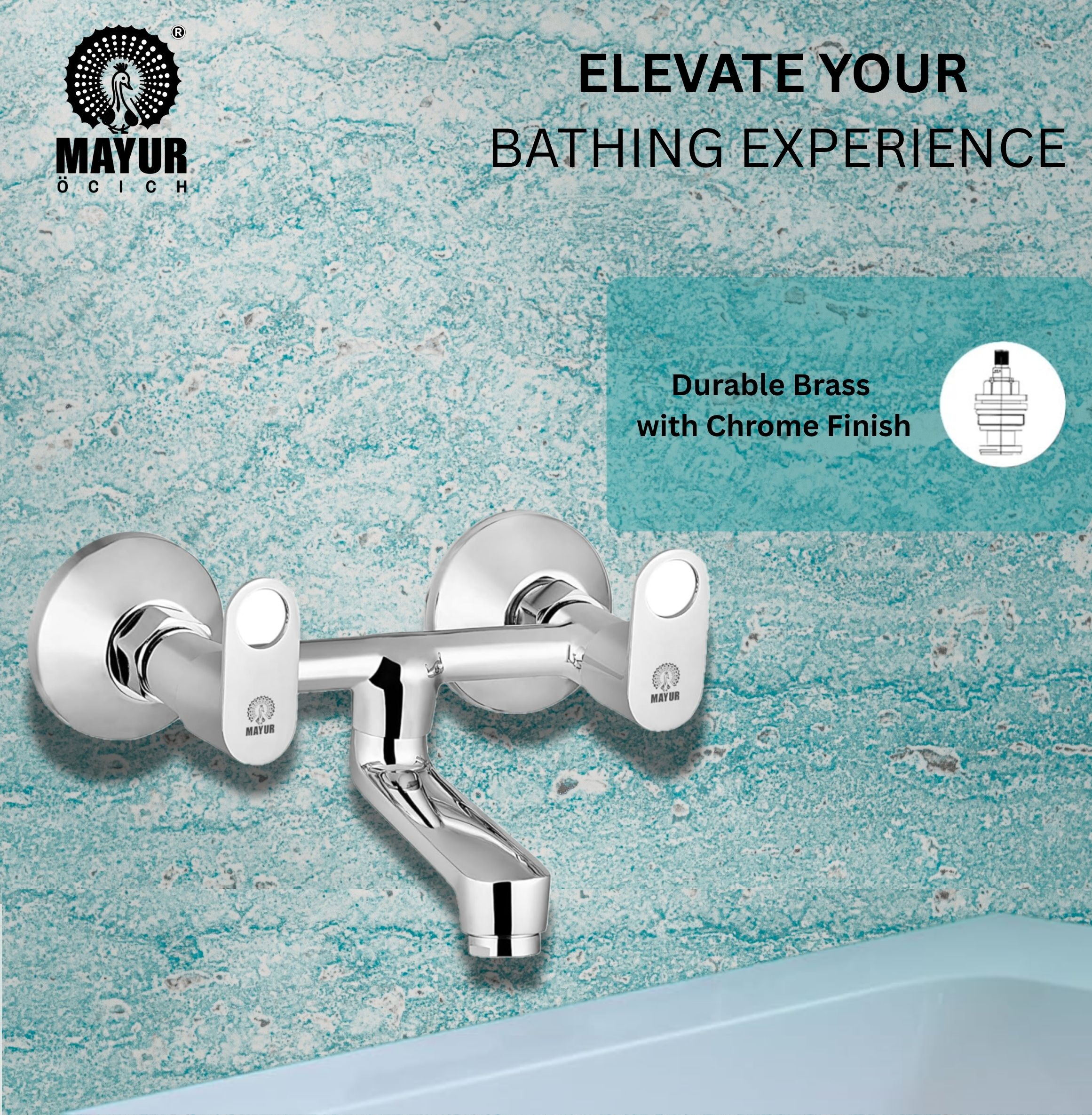 MAYUR ÖCICH Brass Non-Telephonic Wall Mixer Tap For Bathroom (ORNIX) - Image 2