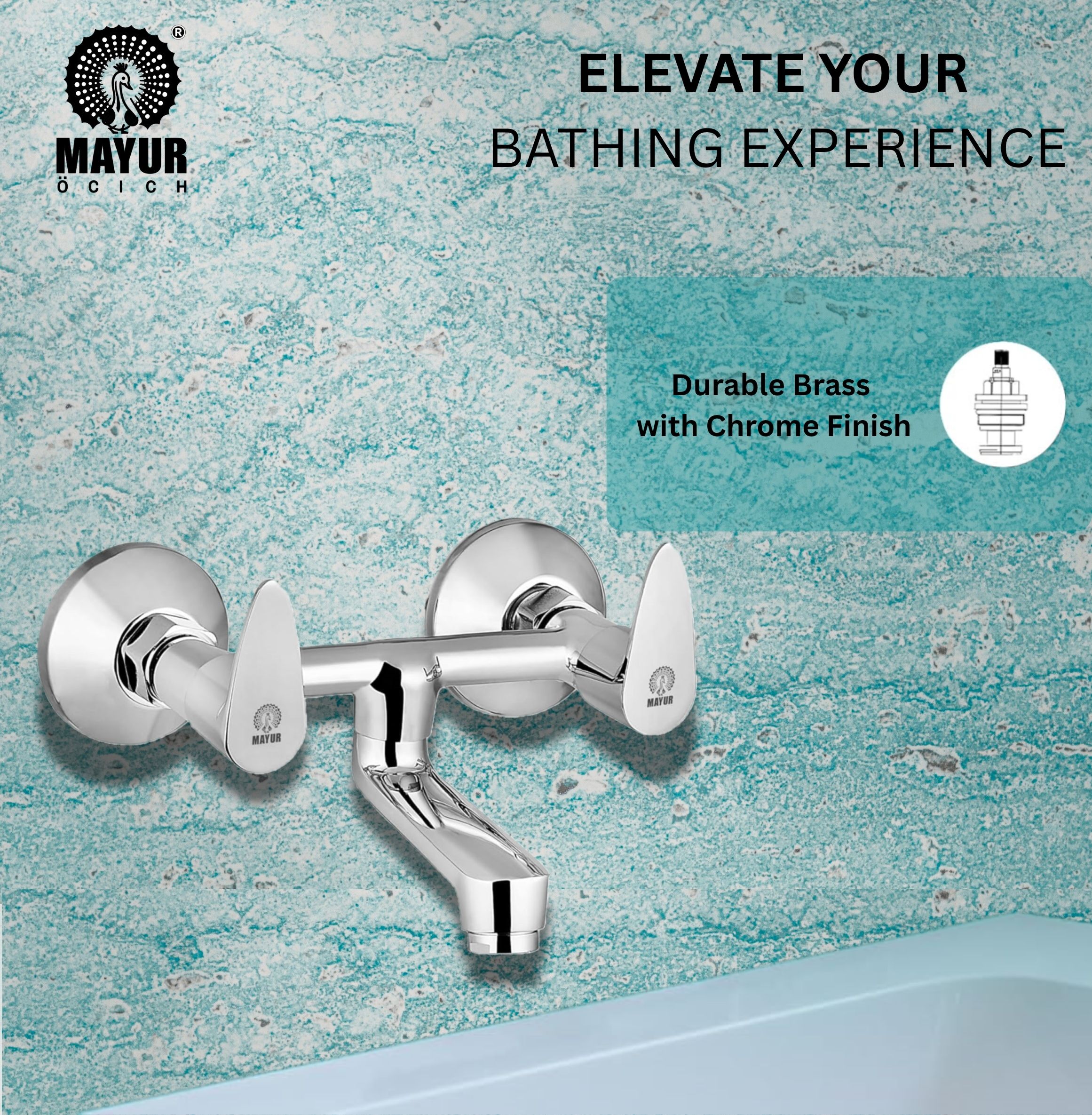 MAYUR ÖCICH Brass Non-Telephonic Wall Mixer Tap For Bathroom (TRENDY) - Image 2