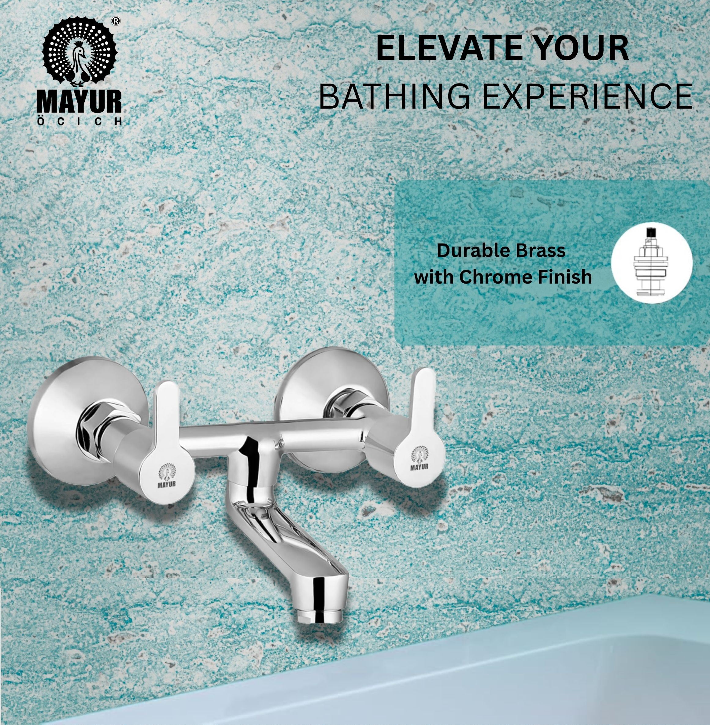 MAYUR ÖCICH Brass Non-Telephonic Wall Mixer Tap For Bathroom (FUSION) - Image 2