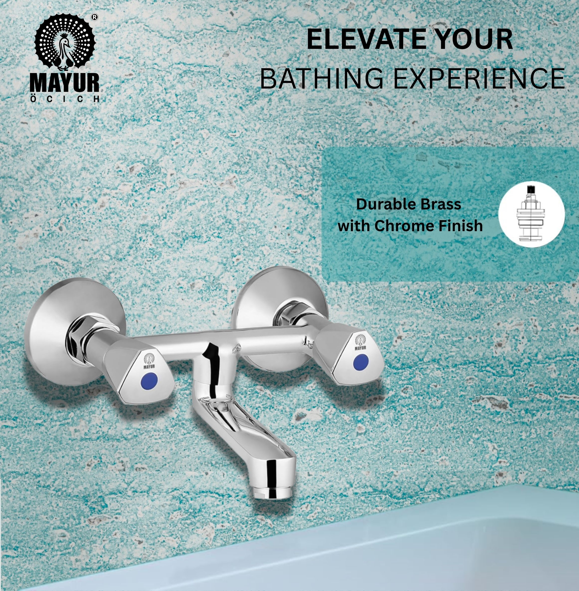 MAYUR ÖCICH Brass Non-Telephonic Wall Mixer Tap For Bathroom (TRI) - Image 2