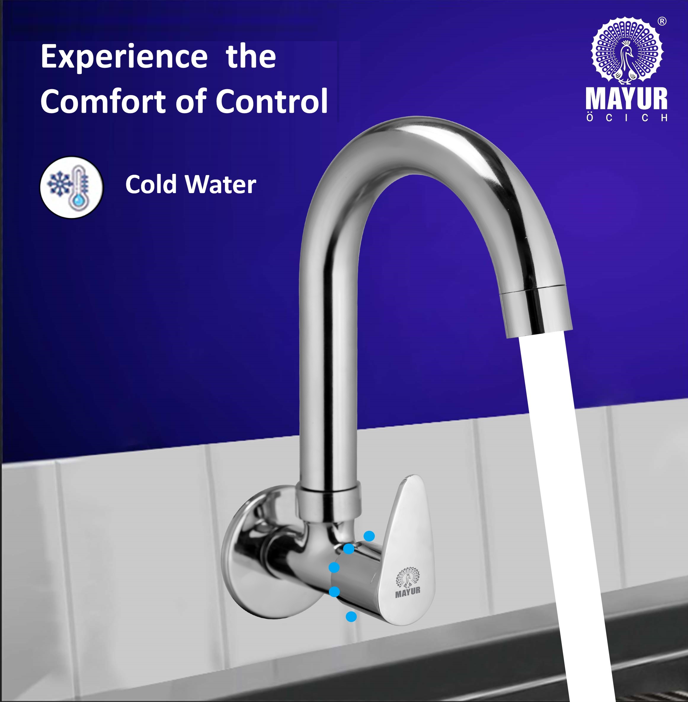 Silver Brass Kitchen Sink Tap Faucet With 360 Swivel Spout | Premium Chrome Finish | Cold Water Foam Flow Aerator | Easy Install | 10-Year Warranty - Image 2