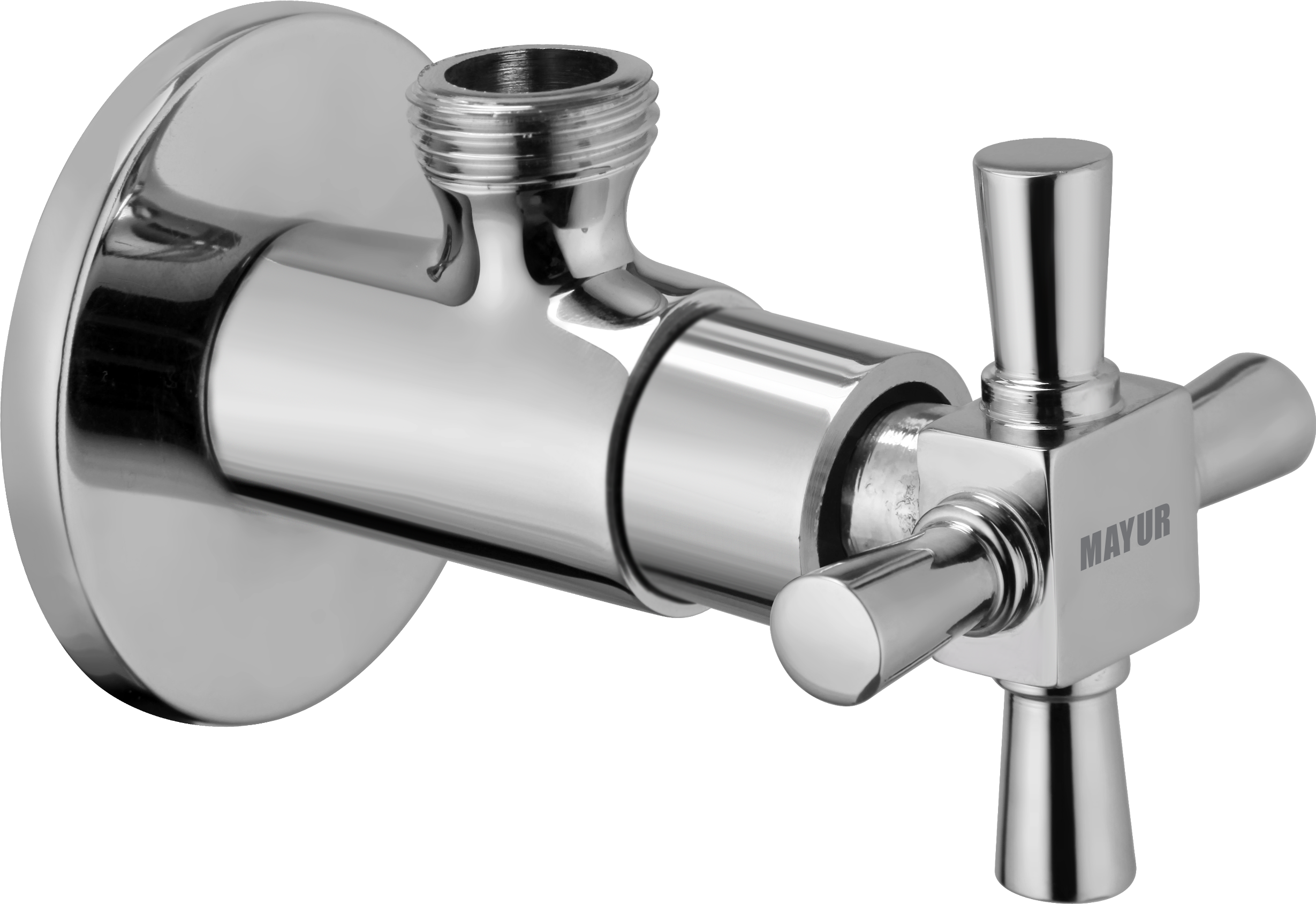 MAYUR ÖCICH Brass Angle Valve With Wall Flange For Bathroom And Kitchen (MAESTRO)