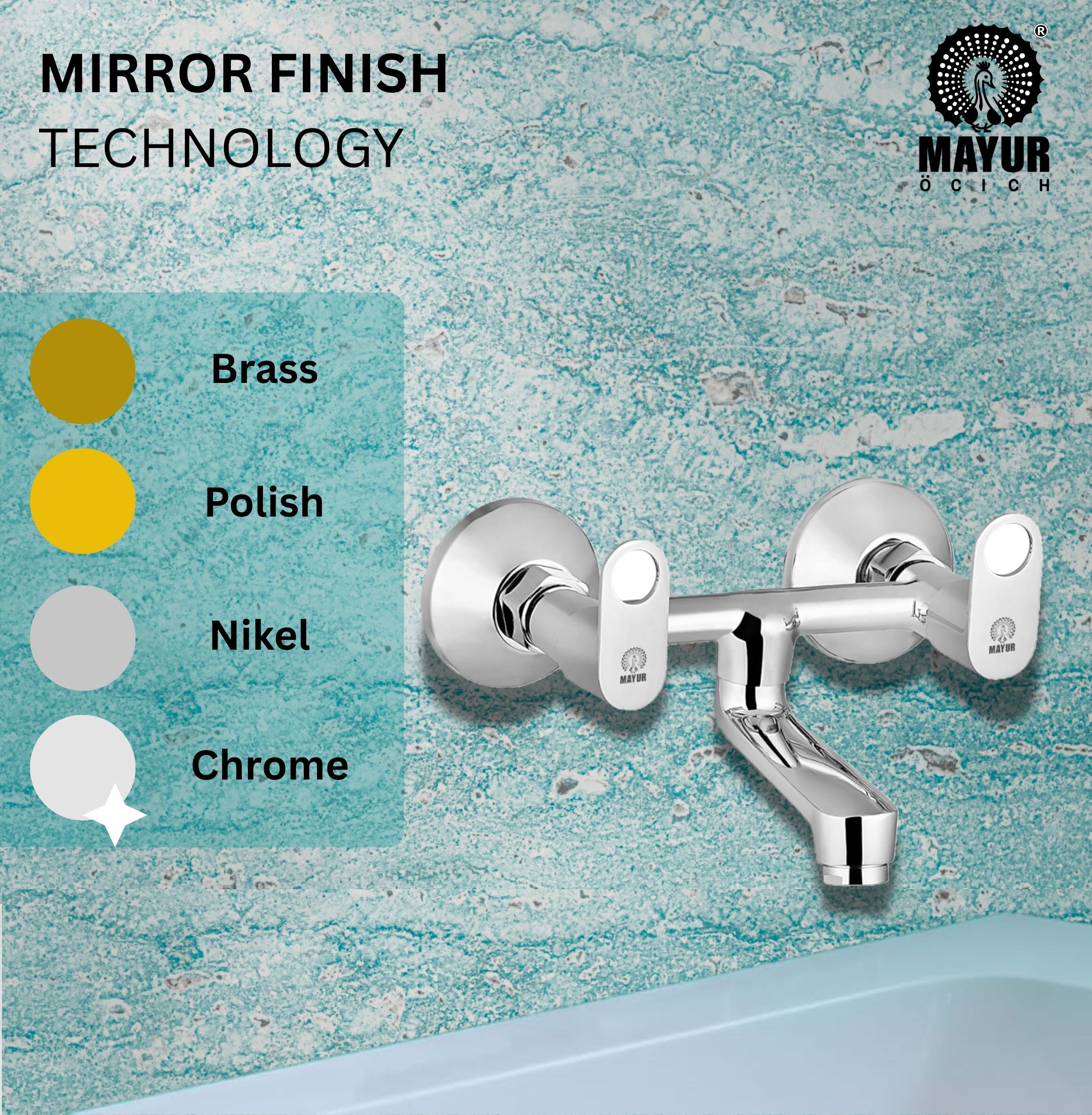 MAYUR ÖCICH Brass Non-Telephonic Wall Mixer Tap For Bathroom (ORNIX) - Image 3