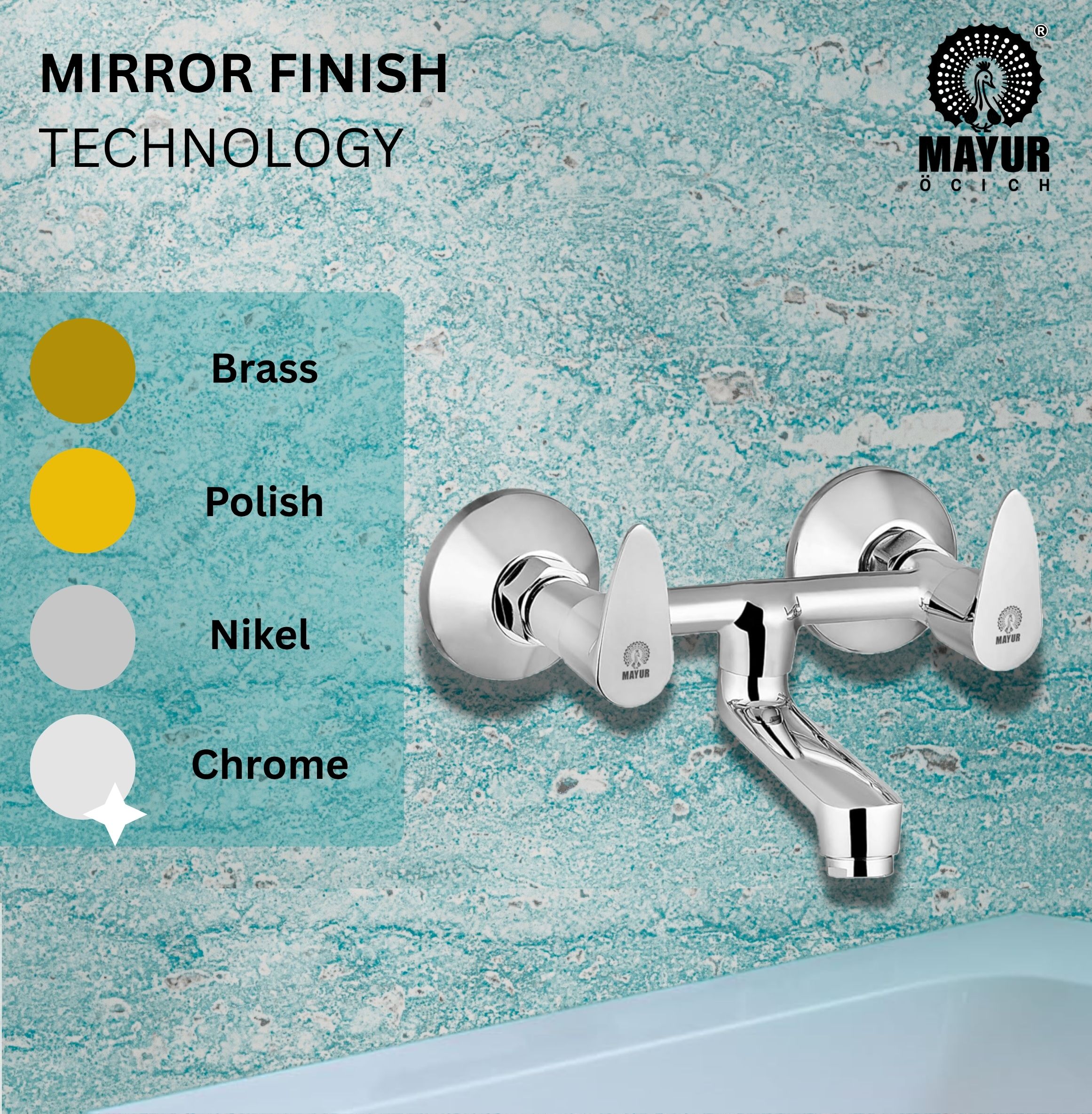 MAYUR ÖCICH Brass Non-Telephonic Wall Mixer Tap For Bathroom (TRENDY) - Image 3