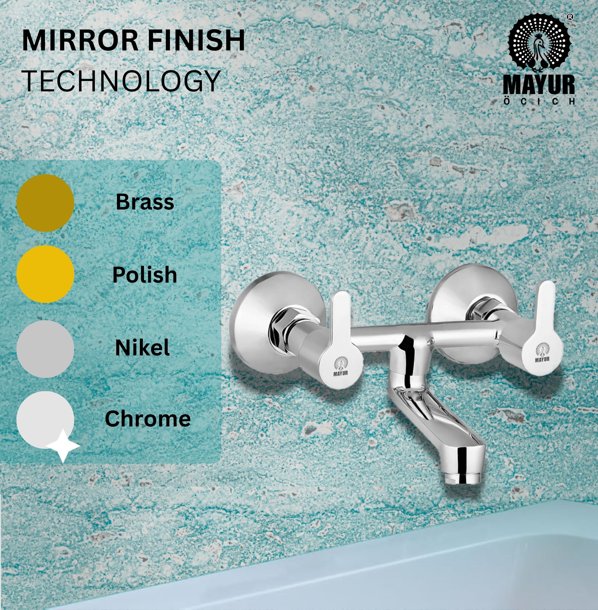 MAYUR ÖCICH Brass Non-Telephonic Wall Mixer Tap For Bathroom (FUSION) - Image 3