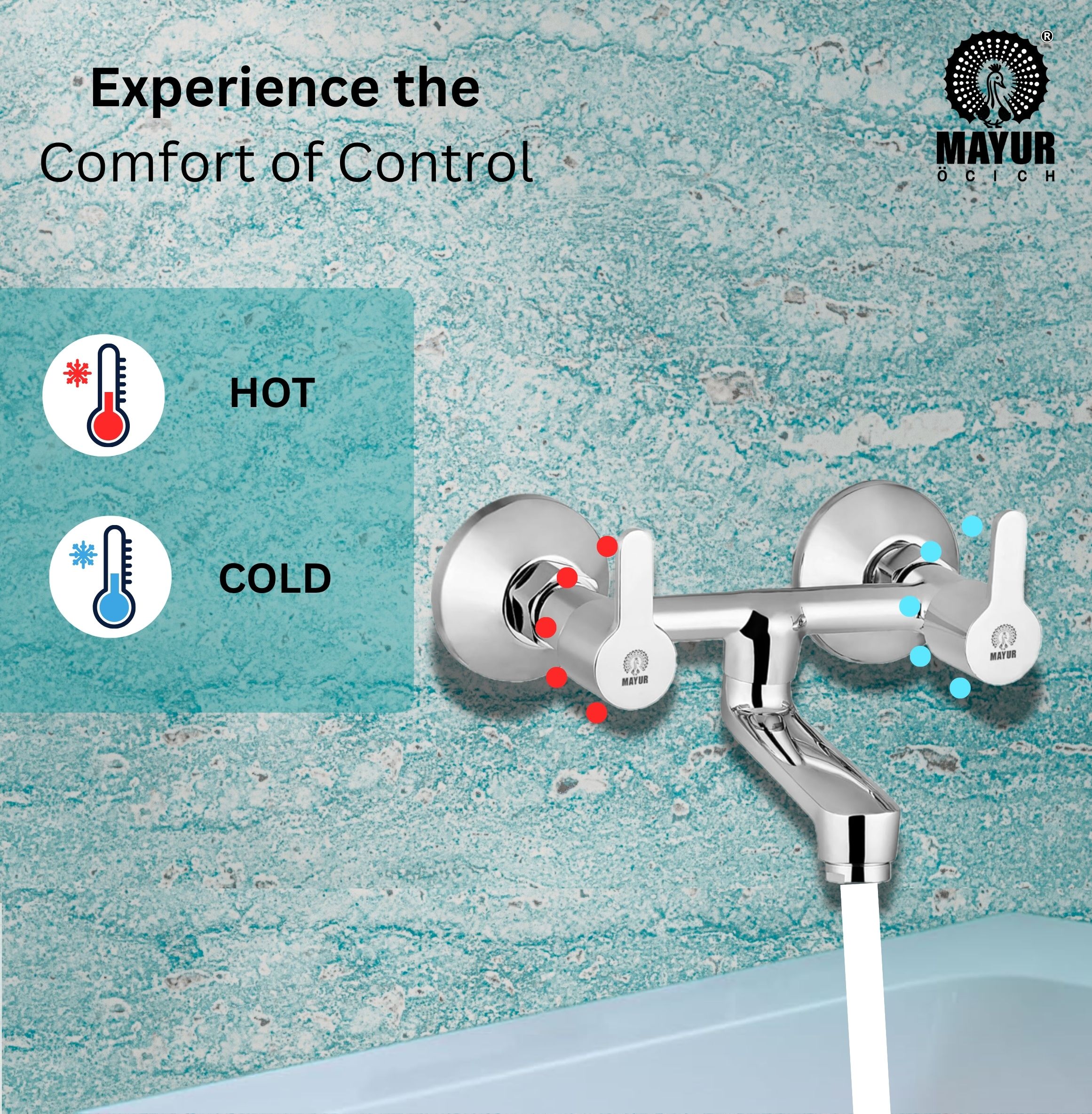 MAYUR ÖCICH Brass Non-Telephonic Wall Mixer Tap For Bathroom (FUSION) - Image 4