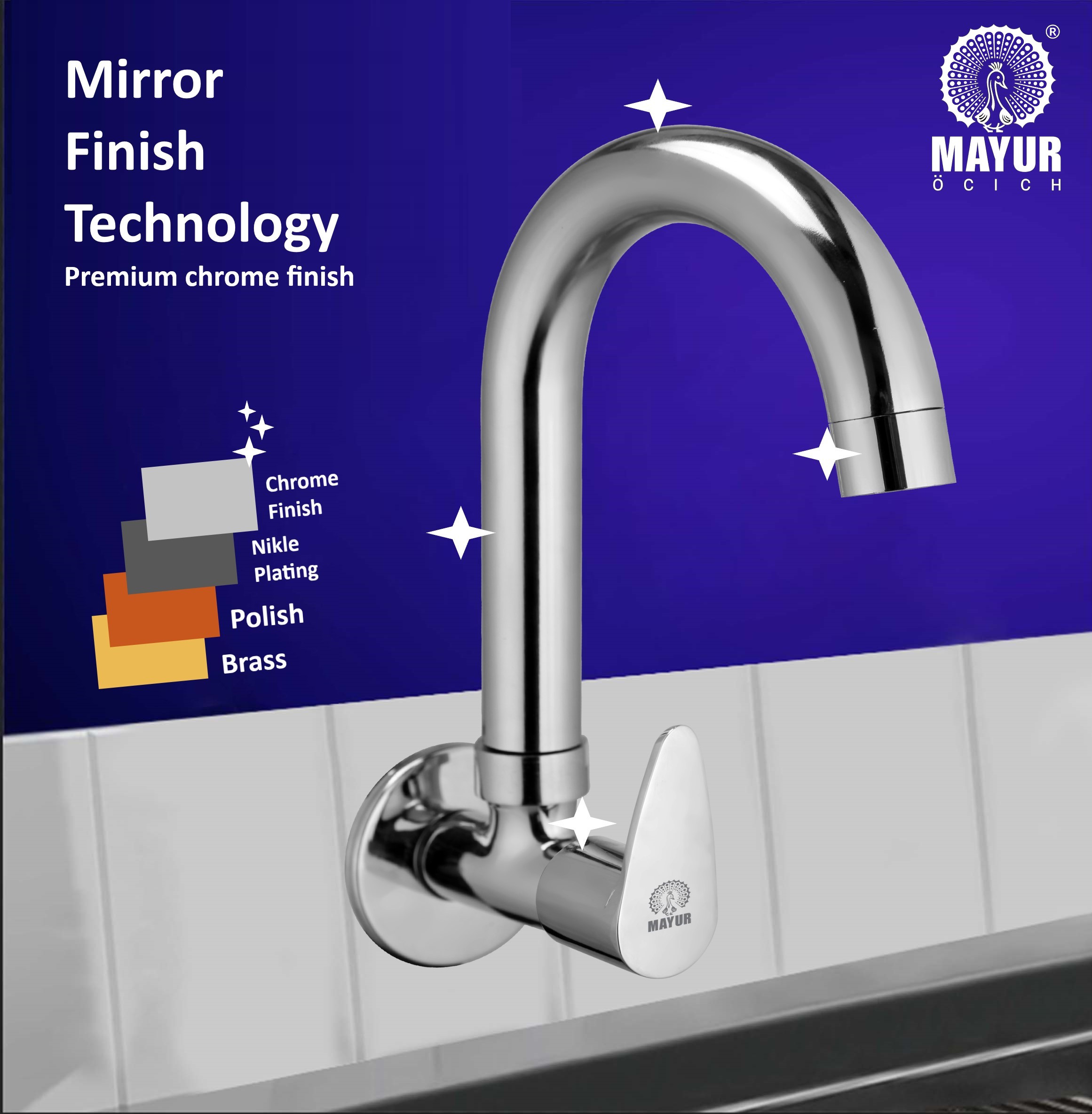 Silver Brass Kitchen Sink Tap Faucet With 360 Swivel Spout | Premium Chrome Finish | Cold Water Foam Flow Aerator | Easy Install | 10-Year Warranty - Image 4