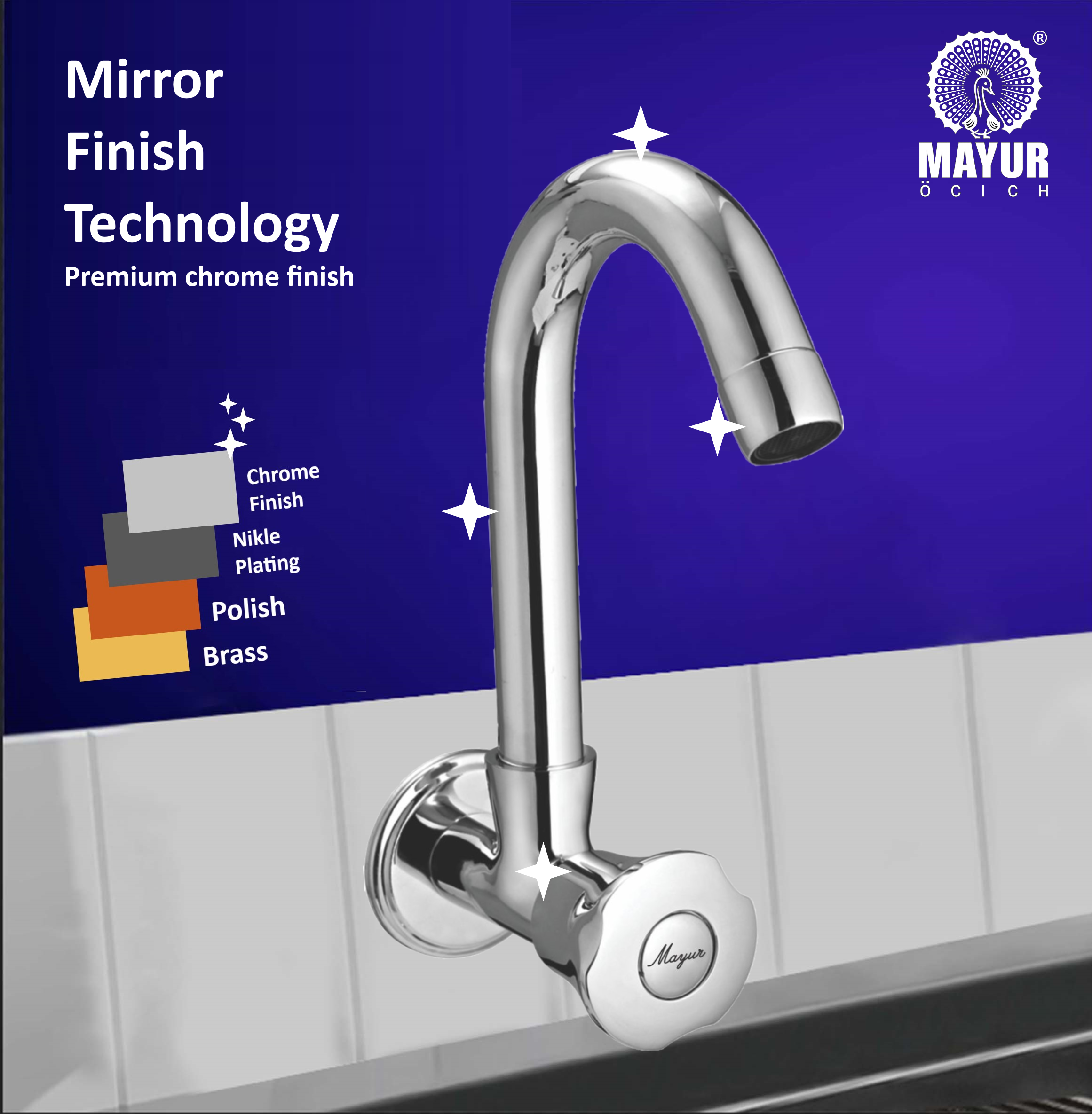 Silver Brass Kitchen Sink Tap Faucet With 360 Swivel Spout | Premium Chrome Finish | Cold Water Foam Flow Aerator | Easy Install | 10-Year Warranty - Image 4