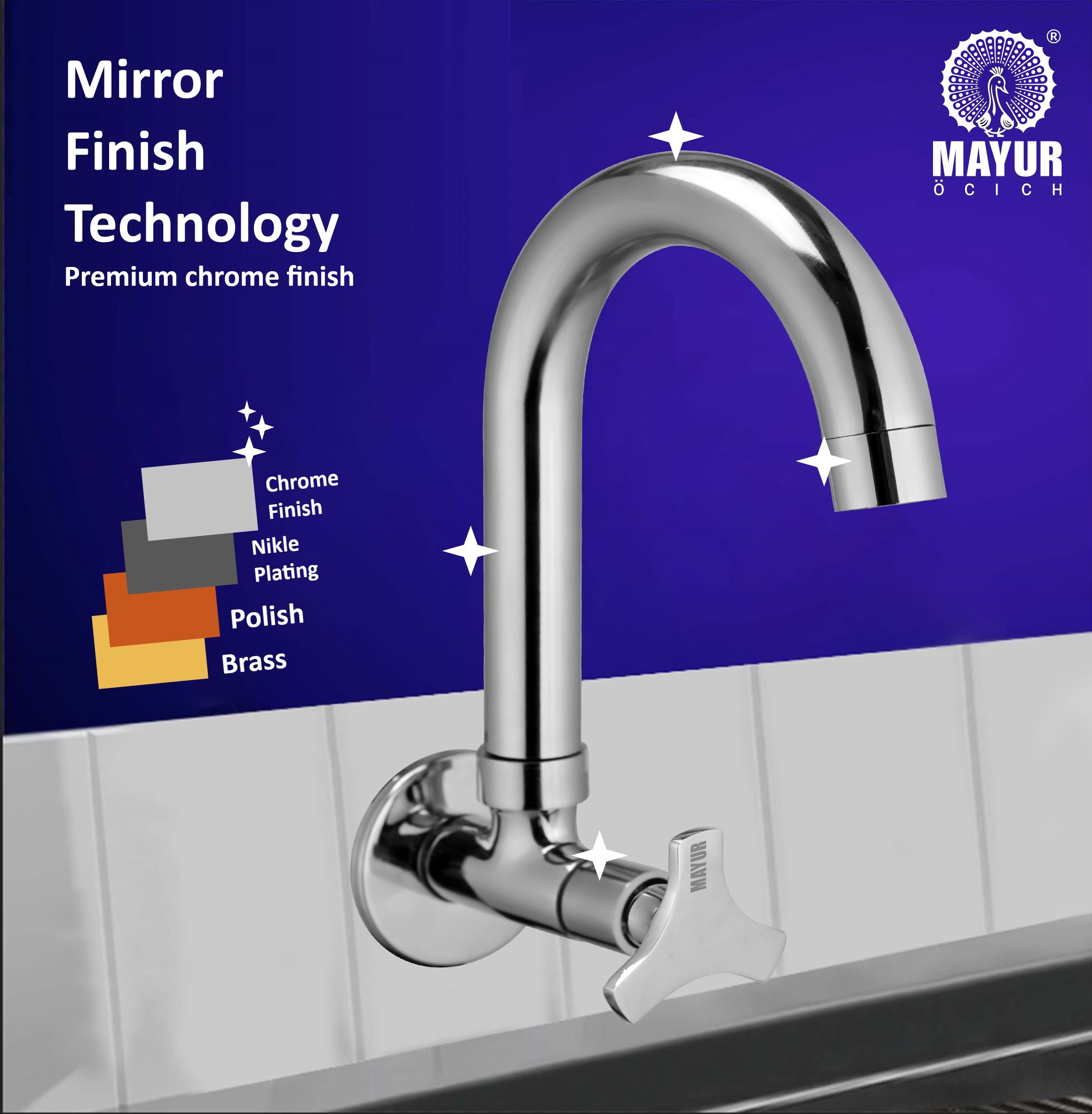 Silver Brass Kitchen Sink Tap Faucet With 360 Swivel Spout | Premium Chrome Finish | Cold Water Foam Flow Aerator | Easy Install | 10-Year Warranty - Image 4