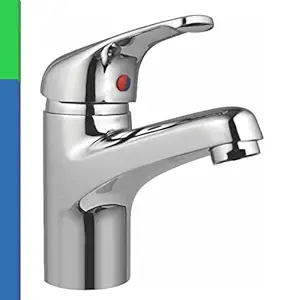 MAYUR ÖCICH Brass Single Lever Basin Mixer with 450 mm Long Braided Hoses for Hot and Cold Water (Trendy-1112) - 10 Years Warranty