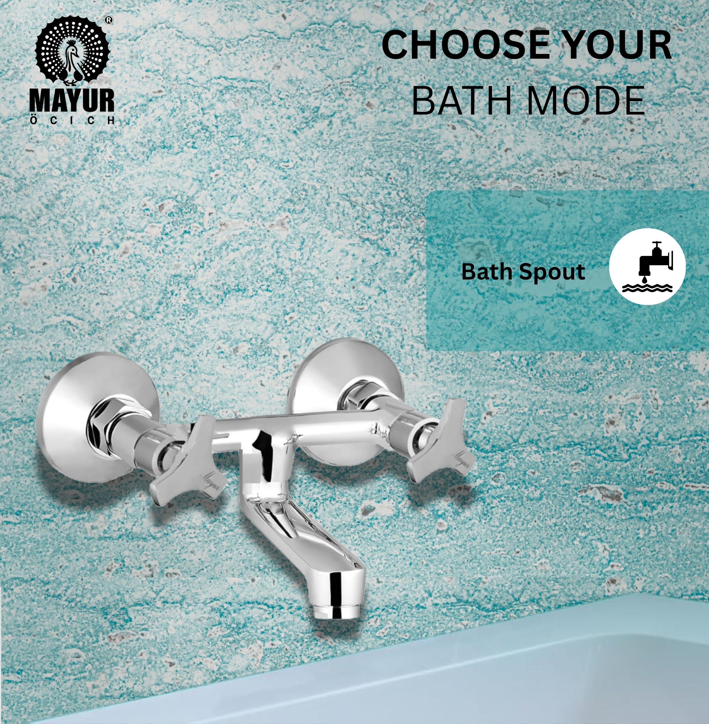 MAYUR ÖCICH Brass Non-Telephonic Wall Mixer Tap For Bathroom (TRIO) - Image 5