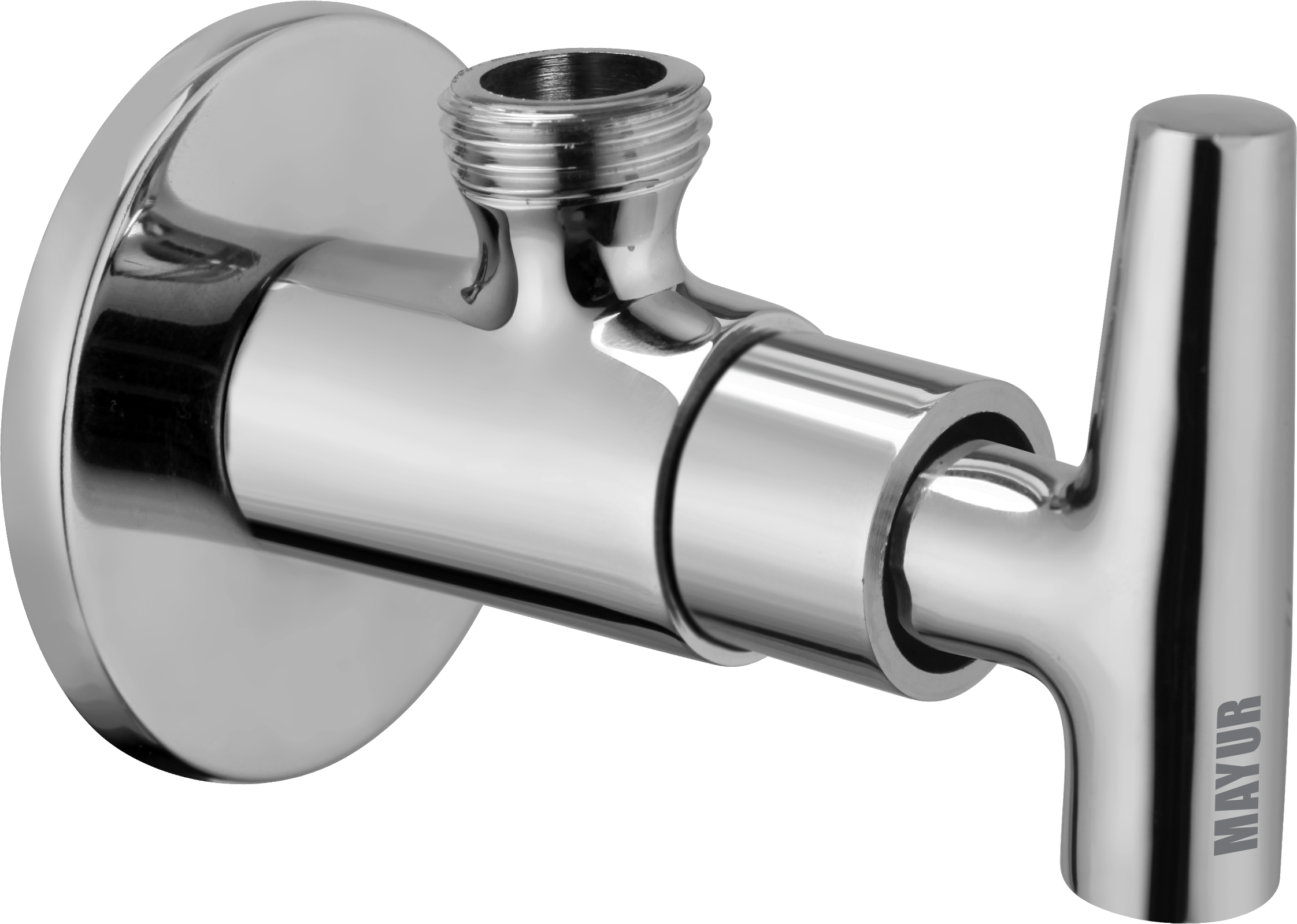 MAYUR ÖCICH Brass Angle Valve With Wall Flange For Bathroom And Kitchen (PIPER)