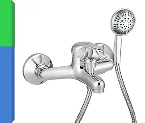 MAYUR ÖCICH Brass Single Lever Wall Mixer With 5-Function Hand Shower With SS-304 Grade 1.25 Meter Flexible Tube and Hook (TRENDY) 10 Years Warranty