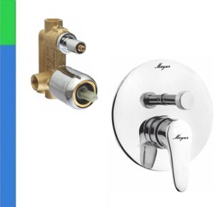 MAYUR ÖCICH, Brass Single Lever 4 Way / 2 Inlet High Flow Diverter Full Set for Bathroom (TRENDY)